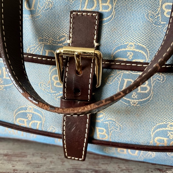NWOT Vintage DOONEY & BOURKE Bag in Blue/Cream - Picture 2 of 16